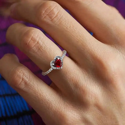 “Shiny Zircon Heart Ring - 925 Sterling Silver Luxury Jewelry for Engagements & Weddings.”