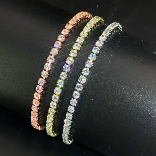 “2.5mm Zircon Tennis Bracelet for Women, Thin Chain Charm Wedding Jewelry”
