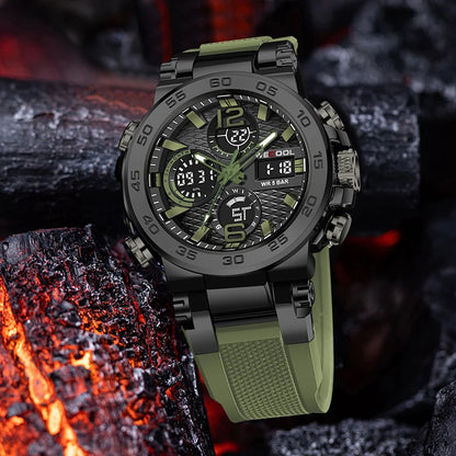 “Dual Display Digital Waterproof Alarm Clock Luminous Watch For Men Stylish.”