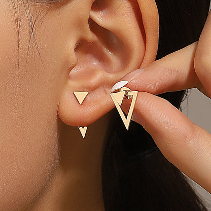 “Retro Geometric Square Triangle Stud Earrings for Women - Fashion Jewelry.”