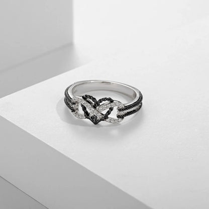 "Black Rose Gold Color Heart Rings Valentine's Day Birthday Gift"