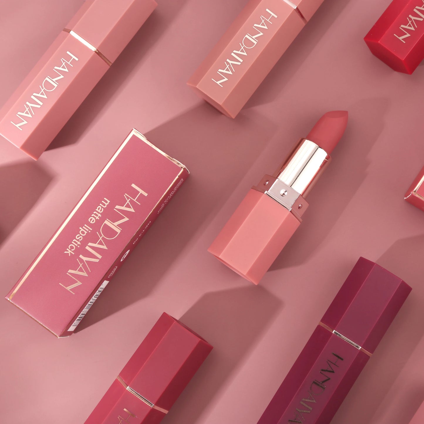 “6-Color Matte Lipstick - Long-Lasting, Non-Fading, Waterproof Velvet Finish.”