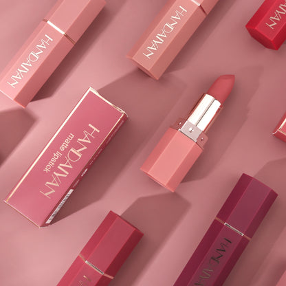 “6-Color Matte Lipstick - Long-Lasting, Non-Fading, Waterproof Velvet Finish.”