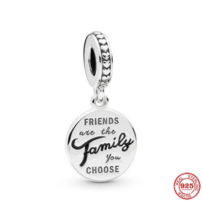 “925 Silver Family Charm Pendant - Sparkling Boy/Girl Bead for Pandora Bracelet.”