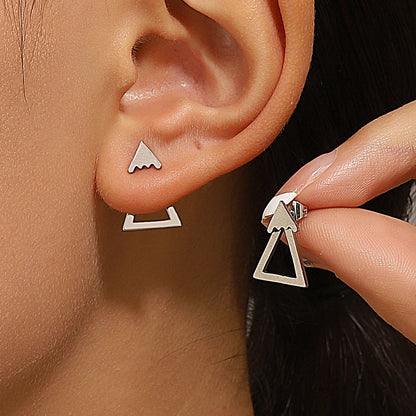 “Retro Geometric Square Triangle Stud Earrings for Women - Fashion Jewelry.”