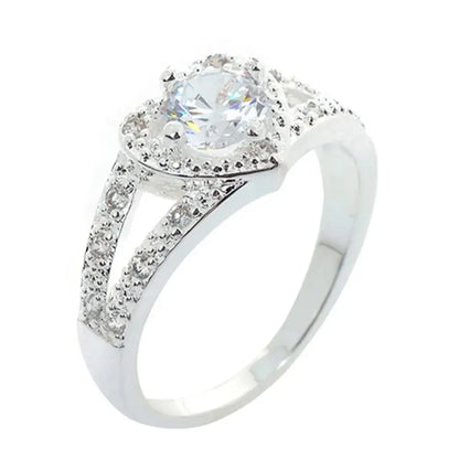 “Women’s 925 Sterling Silver Crystal Love Heart Ring – Bridal Wedding Jewelry”