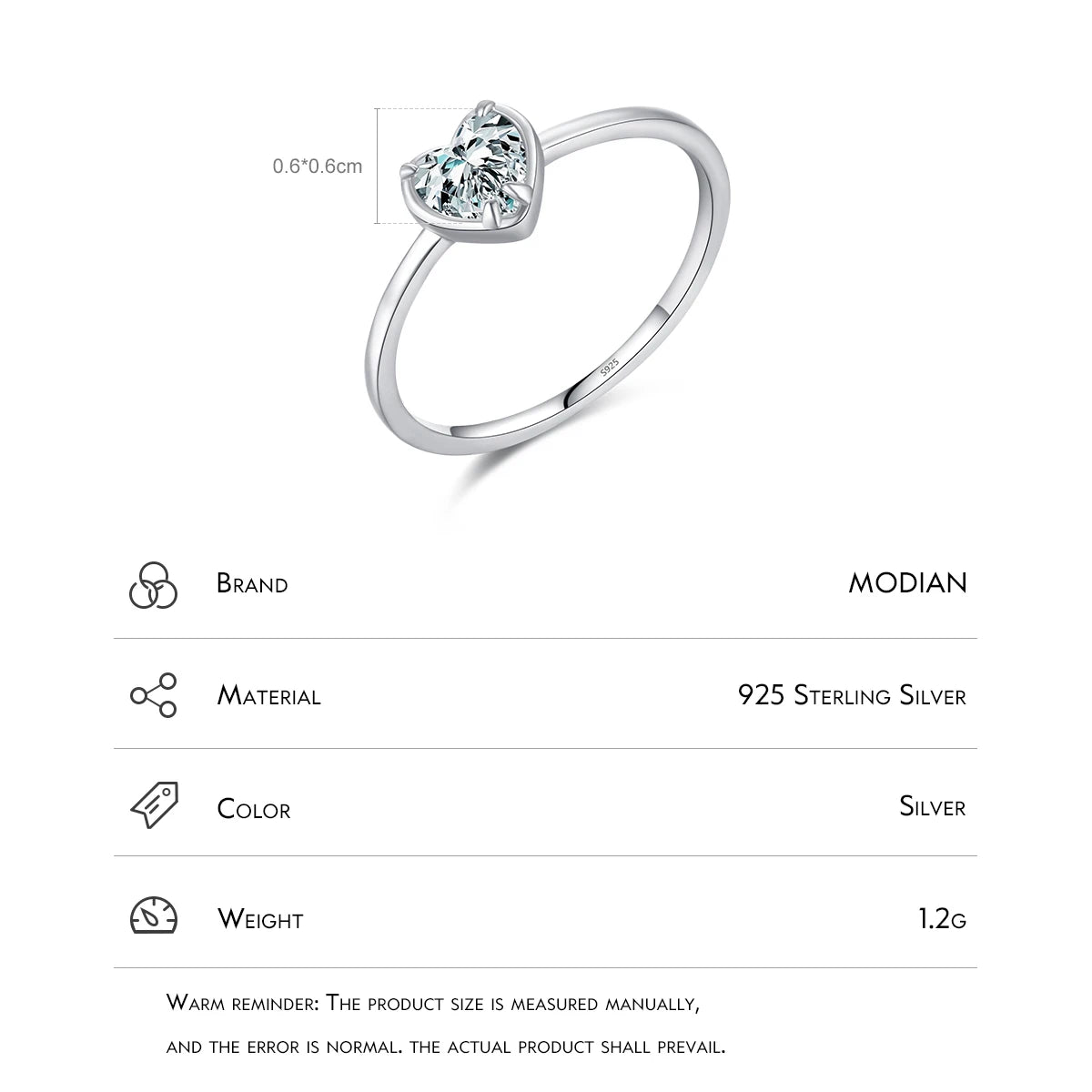 “925 Sterling Silver Romantic Hearts Zirconia Ring Classic Minimalism Wedding Jewelry.”