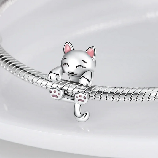 “Hot Pink 925 Silver Milk Cat Charm Beads Fits Pandora Bracelet Women’s Jewelry Gift.”