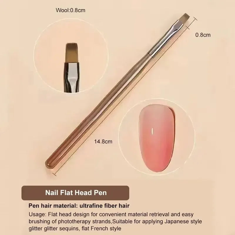 “9PCS UV gel nail brushes, liner pens, DIY acrylic painting for nail art designs.”