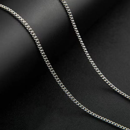 “3mm Men’s Cuban Chain Necklace - Simple Stainless Steel Titanium Jewelry.”