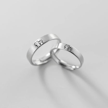 “Simple Couple Rings - Silver Sun & Moon Adjustable Open Ring for Men & Women.”