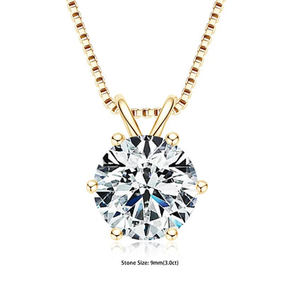 "GRA Certified 0.5-5ct Moissanite Pendant, 925 Sterling Silver Necklace, Elegant Gift for Women."
