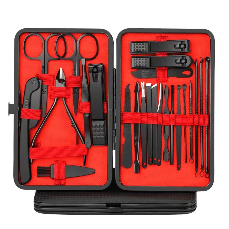 “Convenient nail clipper set with manicure, pedicure, trimming, and peeling tools.”