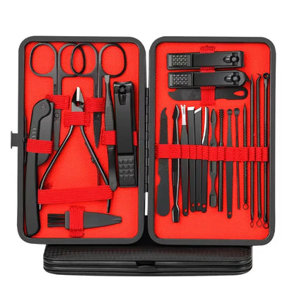 “Convenient nail clipper set with manicure, pedicure, trimming, and peeling tools.”