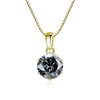 “1CT Real Moissanite Pendant Necklace, Royal Blue, Sterling Silver Wedding Jewelry.”