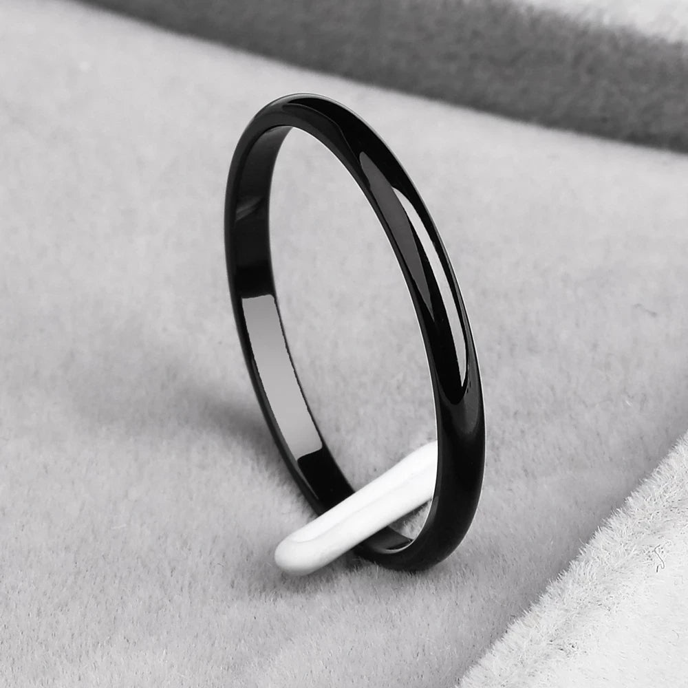 “2mm gold stainless steel rings, anti-allergy, smooth simple design, perfect wedding couple bands, bijouterie.”