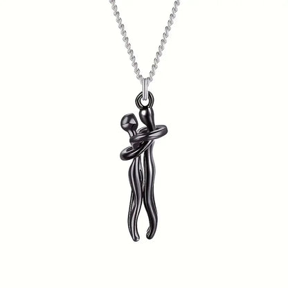“Chic Black Heart Pendant Necklace for Couples – Elegant Love Symbol, Perfect for Party & Daily Wear.”