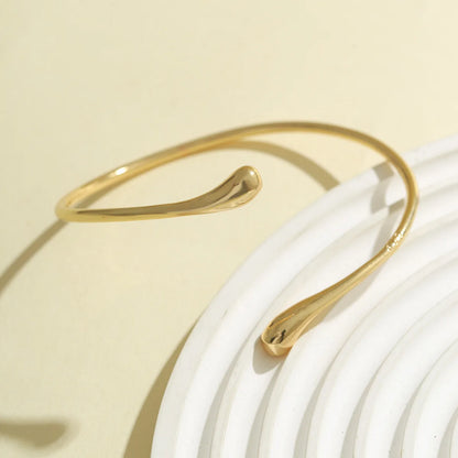 “FTCY Vintage Simple Upper Arm Bracelet – Geometric Water Drop Shape, Adjustable Bangle for Women”