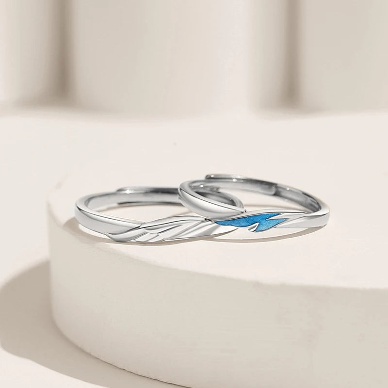 “Simple Couple Rings - Silver Sun & Moon Adjustable Open Ring for Men & Women.”