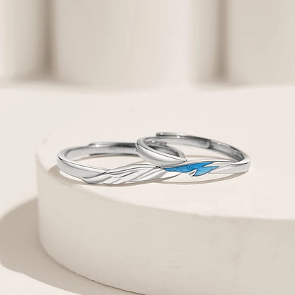 “Simple Couple Rings - Silver Sun & Moon Adjustable Open Ring for Men & Women.”