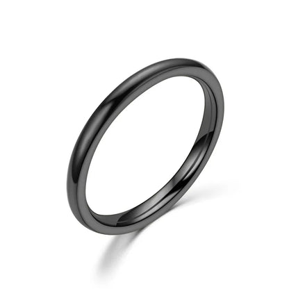 “2mm Thin Stainless Steel Rings - Rose Gold Titanium Steel for Women & Girls.”