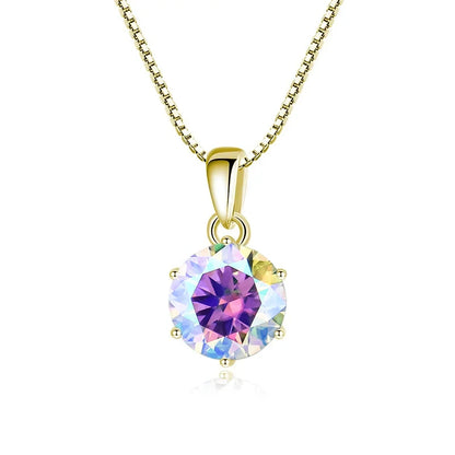 “1CT Real Moissanite Pendant Necklace, Royal Blue, Sterling Silver Wedding Jewelry.”