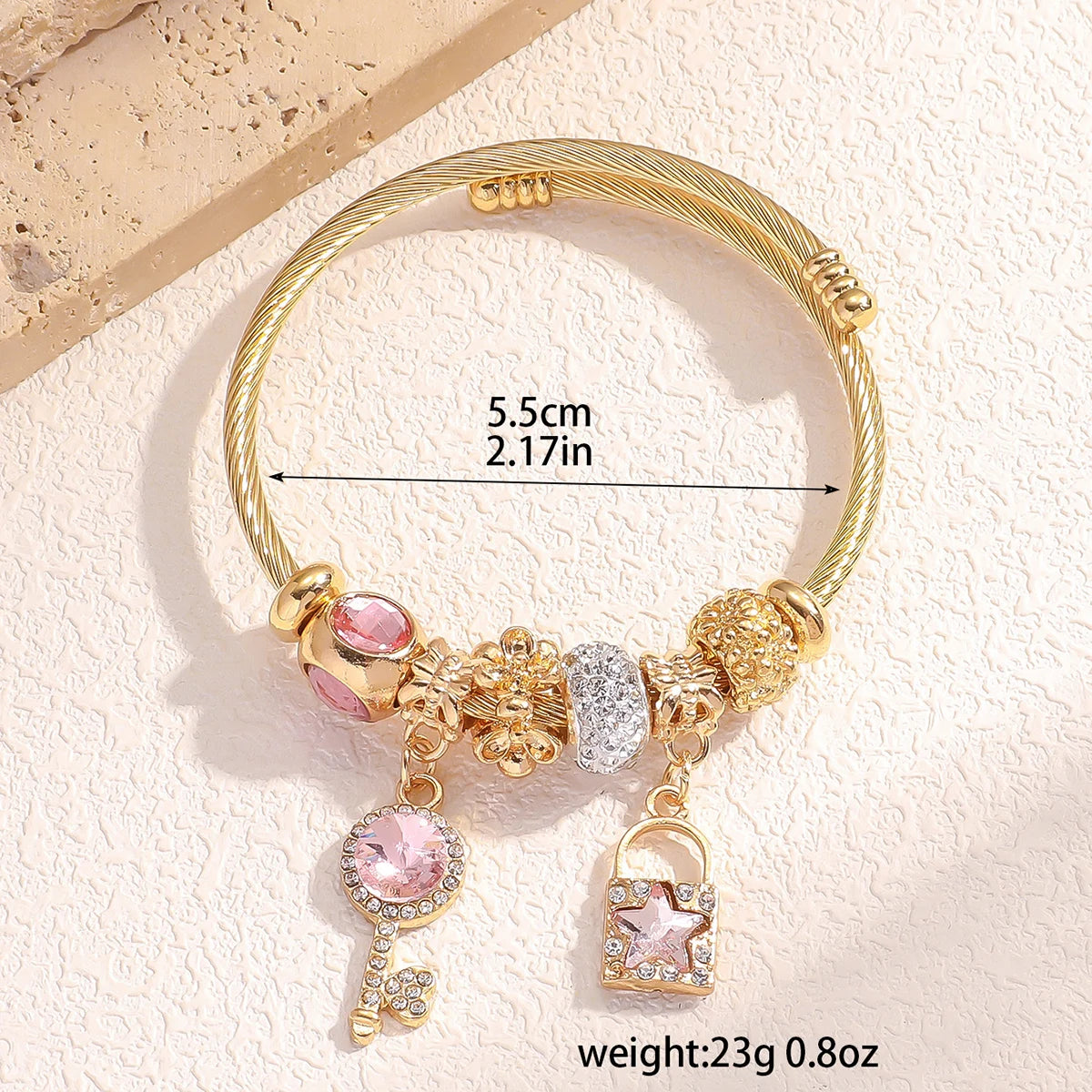 “Fashion Women Stainless Steel Multi Element Pan Family Bracelet Daily Party Gift”