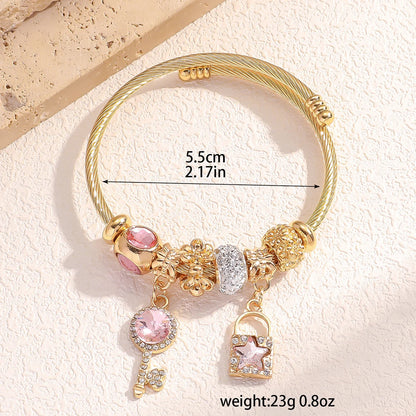 “Fashion Women Stainless Steel Multi Element Pan Family Bracelet Daily Party Gift”