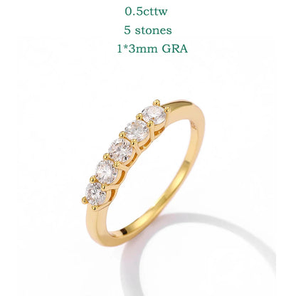 “0.7CT moissanite gemstone ring, 925 silver, stackable wedding band, white gold gift.”