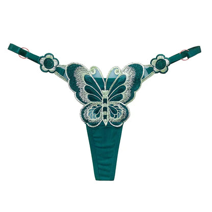 “Sexy Lace Butterfly Thong - Transparent Mesh Low Waist G-String for Women.”