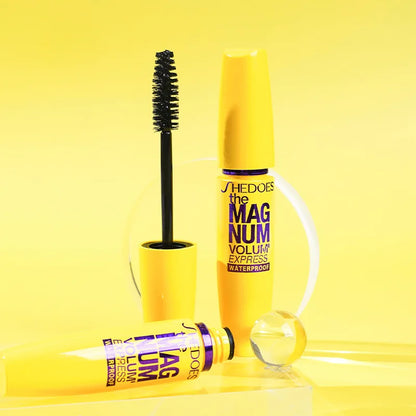 “4D black mascara: thickening, lengthening, curling, waterproof liquid fiber formula.”