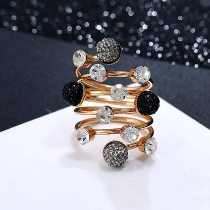 “Luxury Vintage Stone Ring - Antique Rhinestone & Crystal Wedding Ring for Women.”