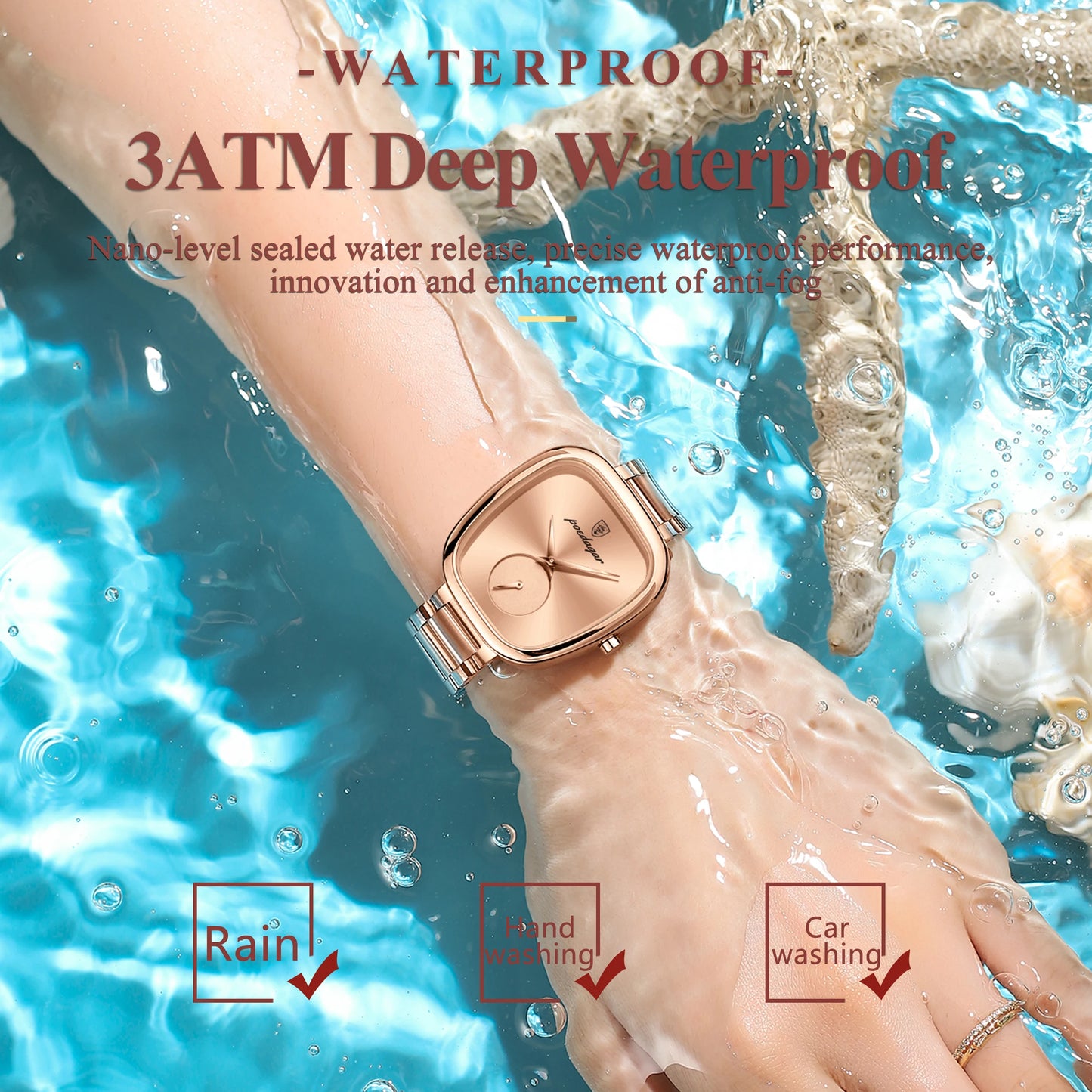 “Luxury Waterproof Stainless Steel Quartz Watch for Women, Elegant High-Quality Timepiece.”