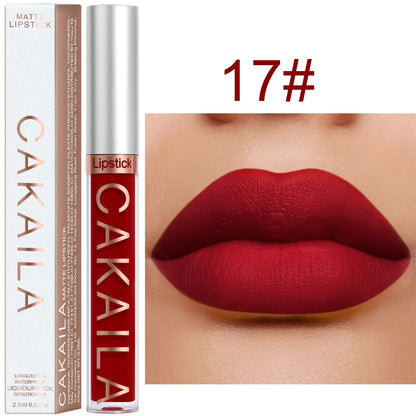 “18-Color Matte Lipstick – Non-Stick, Waterproof Long-Lasting Lip Gloss”