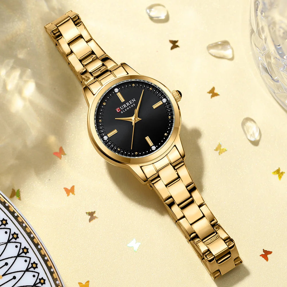“Women’s Bracelet Watch, Simple Dial, Elegant Quartz Fashion Accessory.”