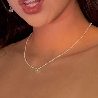 “Silver Sparkling Necklace for Women - Trendy Korean Choker Jewelry.”