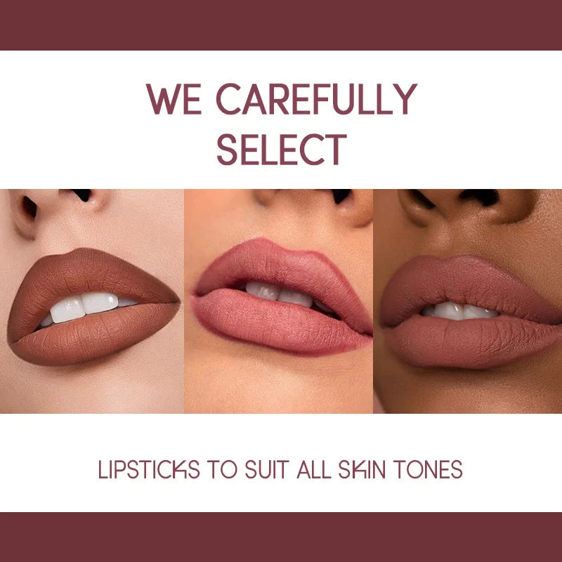 “12-color lip liner and matte lipstick set, long-lasting, easy coloring.”