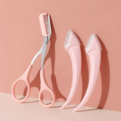 “Professional Eyebrow Razor with Comb, Trimming Knife, Face Scraper Accessories for Women.”