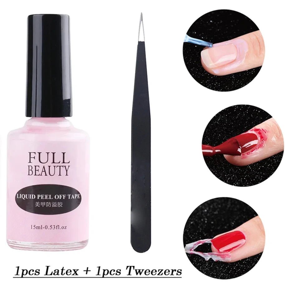 “15ml peel off latex, antifreezing nail liquid, edge protection, fast dry, nail care tool.”