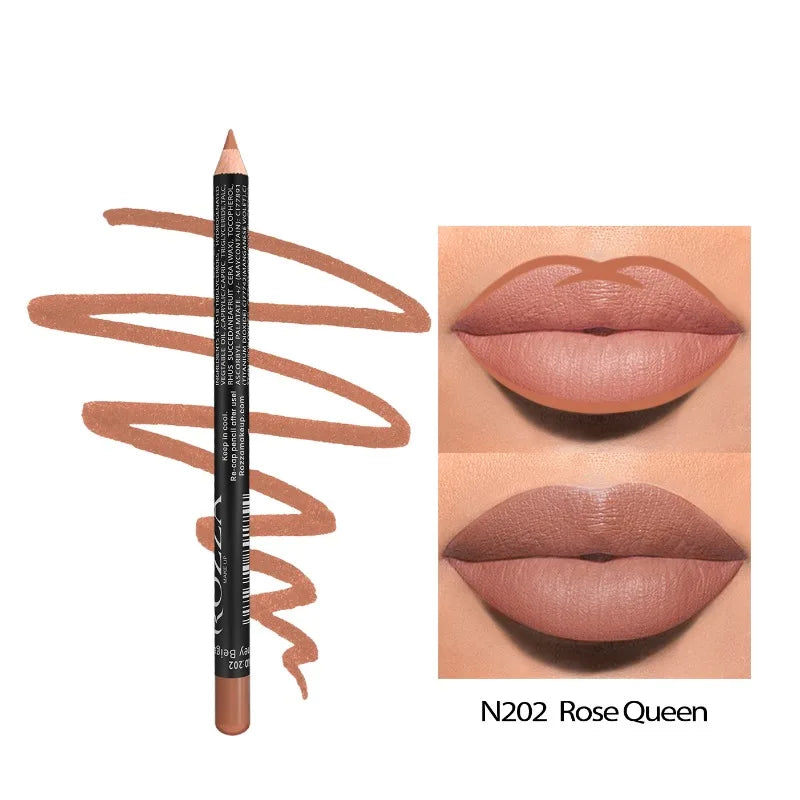 “14-Color Nude Matte Lipstick Pencil – Long-Lasting, Waterproof, High Pigmented Lip Liner”