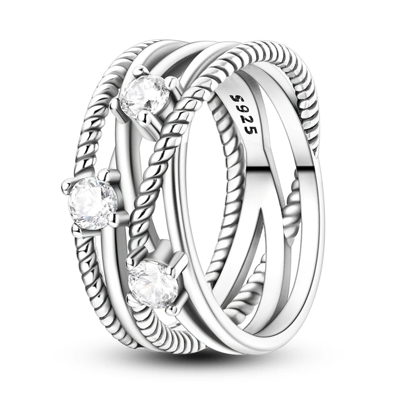 “925 Silver Zircon Star Ring - Geometric Design for Engagements & Valentine’s Gifts.”