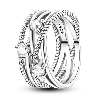 “925 Silver Zircon Star Ring - Geometric Design for Engagements & Valentine’s Gifts.”
