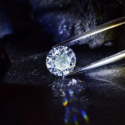 “Certified lab-grown moissanite gemstones, pass diamond tester, ideal for fine jewelry.”