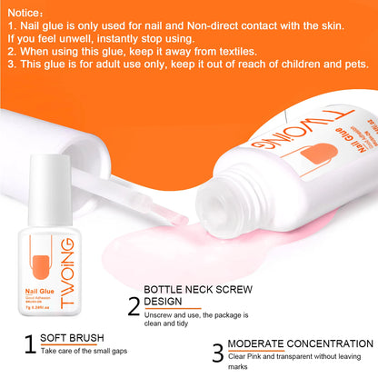 “5pcs/2pcs Super Strong Nail Glue for False Tips Acrylic Nails Long Lasting”