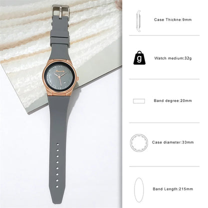 “Simple Roman Numerals Quartz Watch, Casual Silicone Strap, Stylish Ladies’ Wristwatch.”