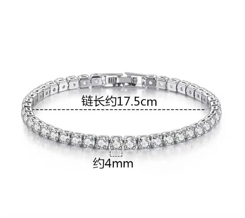 “3-5mm Real Moissanite Bracelet, Sparkling S925 Sterling Silver, Luxury Wedding Jewelry.”