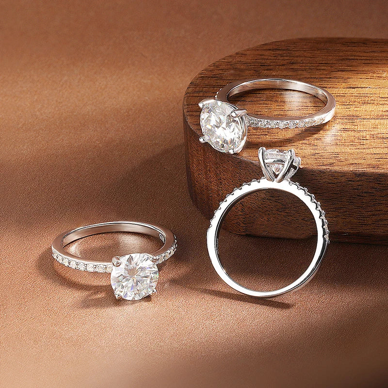 “1-3CT D VVS1 moissanite ring, 18K white gold plated, 925 silver, GRA certified.”