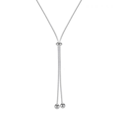“Simple Long Tassel Necklace – Titanium Steel Sweater Chain Design”