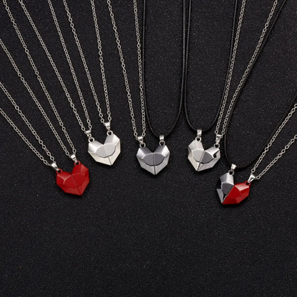“2Pcs Magnetic Heart Necklace - Couples’ Jewelry for Valentine’s & Weddings.”