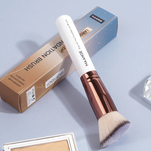 “2-piece foundation brush set: soft bristles for liquid makeup.”